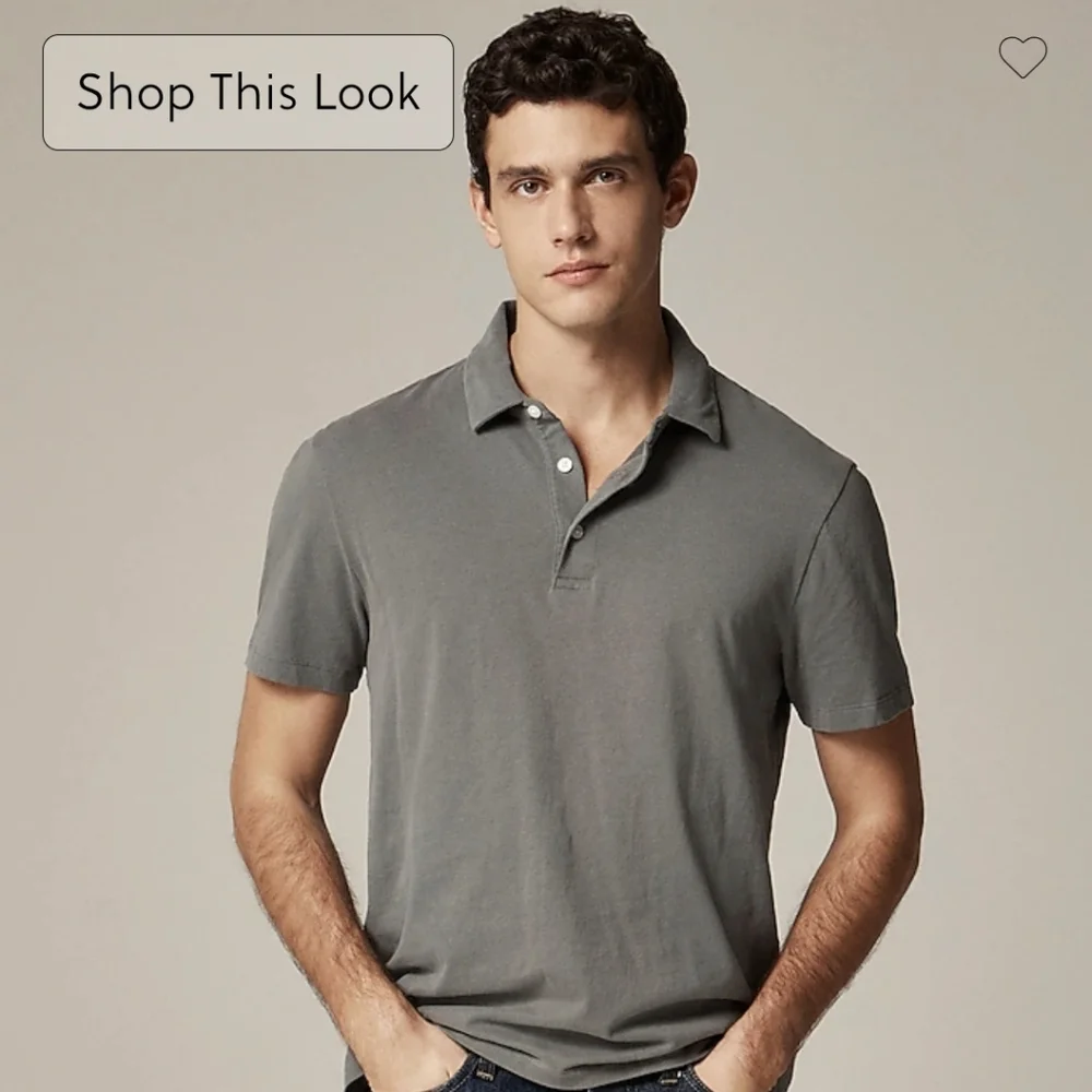 J.Crew Sueded Jersey Cotton Polo Shirt - Classic Fit XXL 46-48 Grey OR Navy BNWT